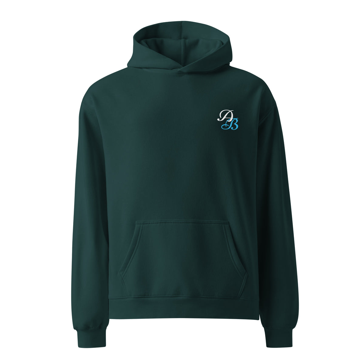 Plain AB Oversized hoodie Pine Green